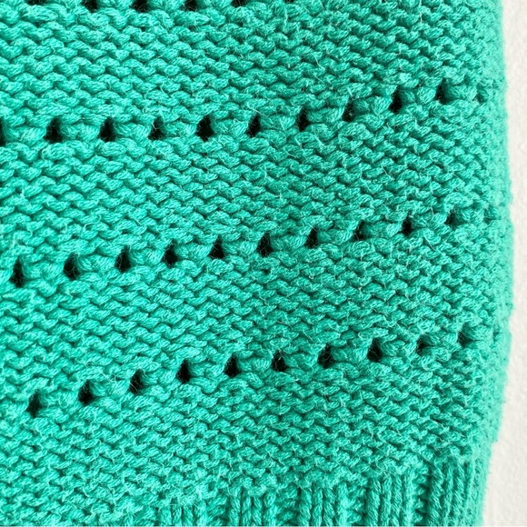 Moda International Green Open Knit Cap Sleeve Sweater Size XS - Picture 5 of 6